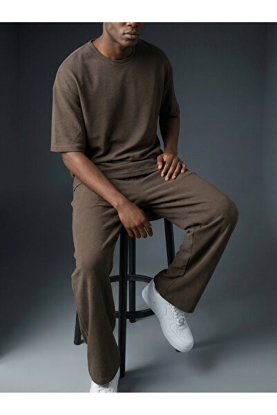 KHAYN ERKEK YUMUŞAK DOKULU BOL KESİM BİSİKLET YAKA TİŞÖRT EŞOFMAN TAKIMI K8996OT