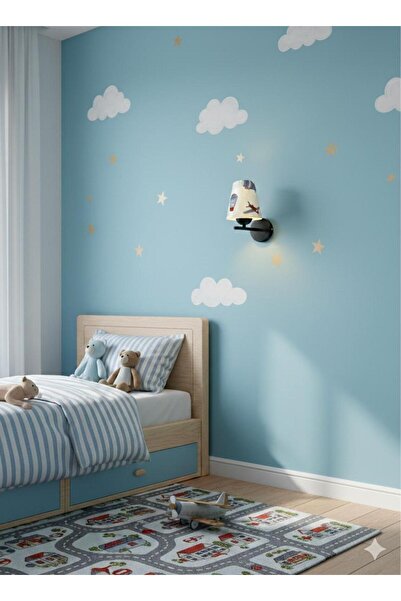 BİAVİZE Boy's Themed Black Chromed Wall Sconce