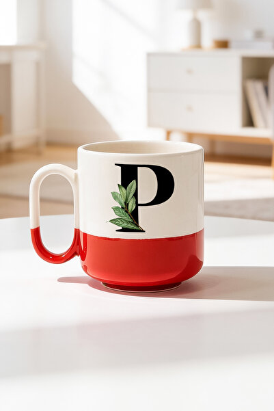 BB TRADE Letter P Designed Ceramic Printed Pro Mug 330ml