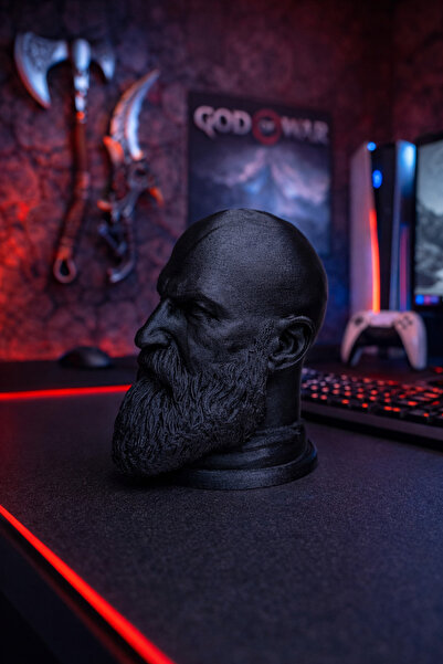 BitByteBrick Kratos Büst - God of War Esintili Dekoratif Figür