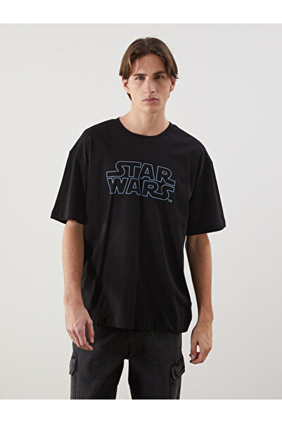 LC Waikiki Tricou pentru bărbați din bumbac pieptănat cu imprimeu Star Wars Z...