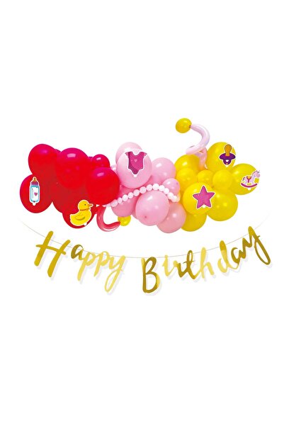MP Mirific Party Set of 40 Birthday Garland Balloons for Girls, Multicolor