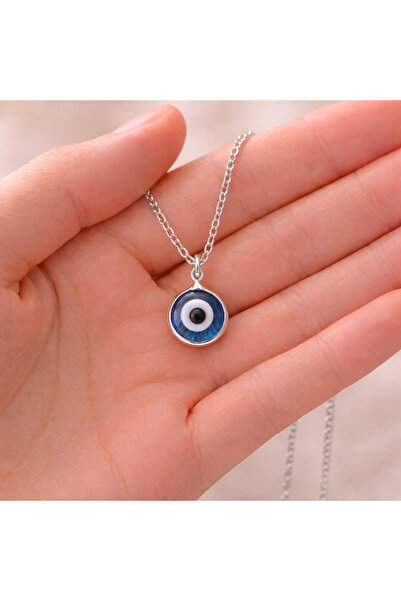 UygunHan 925 Ayar Gümüş Nazar Boncuklu Kolye – Mavi Göz Nazar Figürlü Zarif K...