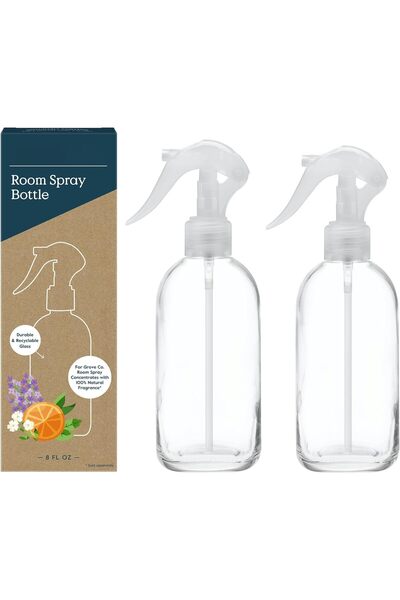 Arabest 2pcs Spray Bottle Set Refillable 8 Oz Glass Spray Bottles,Made of Lea...