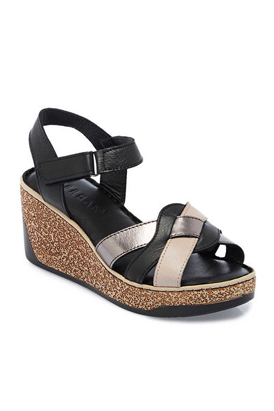 Tergan Siyah Hakiki Deri Kadın Sandalet - K25Y1SN67835-A23
