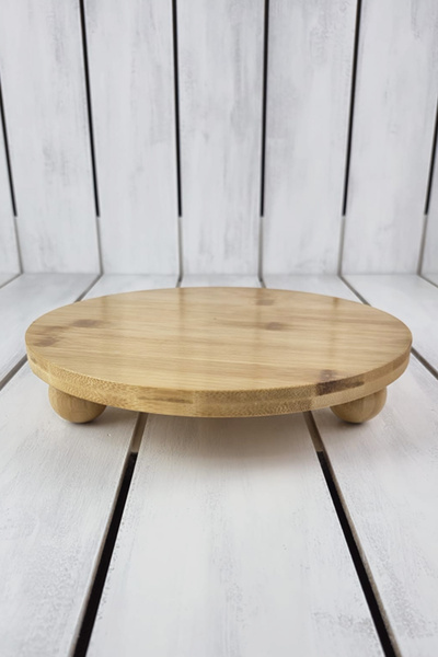 Tezyinat Wood Round Bamboo Presentation Stand
