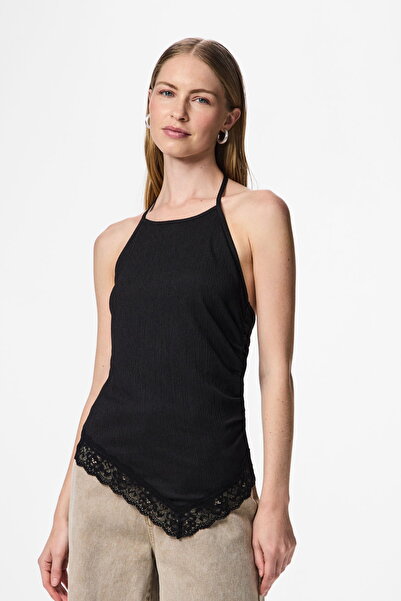 PIECES Top din jerseu pentru femei, cu guler halter, fără mâneci, croială mul...