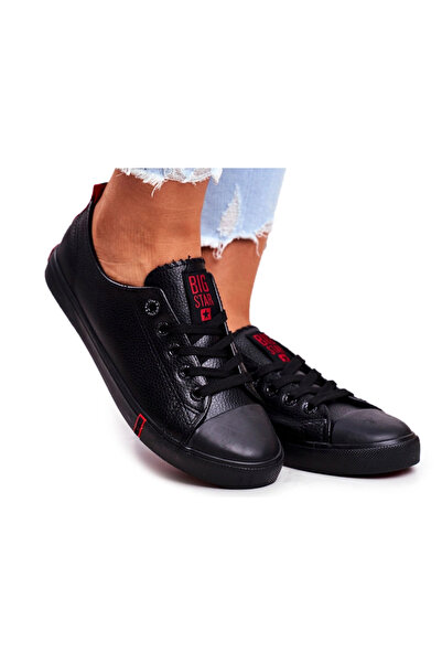 Big Star Shoes Adidași de damă din piele Big Star GG274007 Negru 36