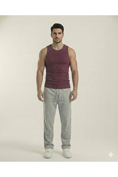 OXVİN Side Flat Piping Baggy Sweatpants with Wide Legs, 2 Thread Counts, Medi...