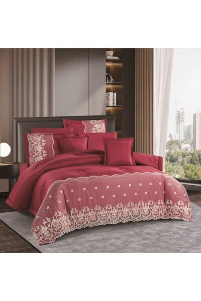 ALMIADD Bridal double bed comforter set with a lace design to add elegance to...