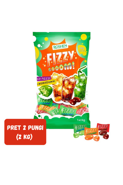 Roshen SET 2 PIECES - Effervescent Delight Hard Candy with Fizzy Center, 1kg