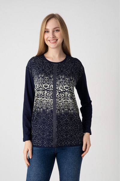 Orly More Viscose Fabric Mini Slit Long Sleeve Printed Mother's Combed Cotton...