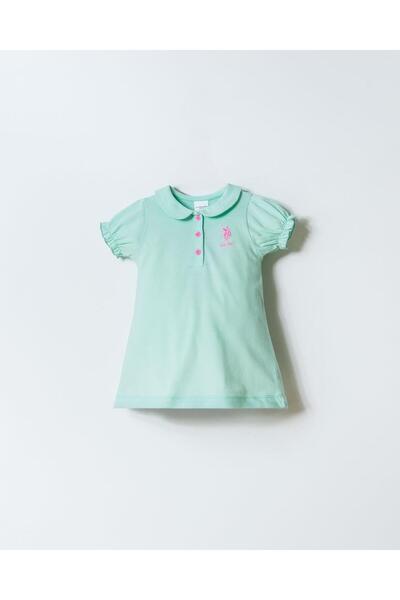 U.S. Polo Assn. Kız Bebek Pike Elbise %100 Pamuk – Polo Yaka Yazlık Günlük El...