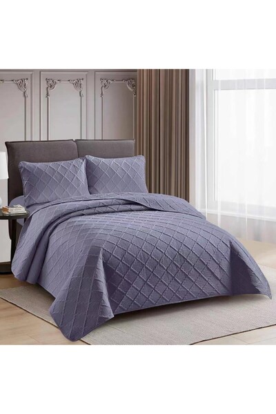 Pucioasa Double quilted bedspread, Sulfur, Anthracite