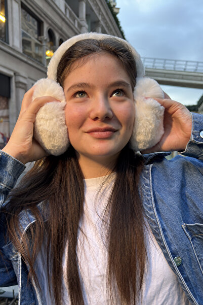 Mollycrush Young White Plush Headphones |   Unisex Winter Soft Ear Protection