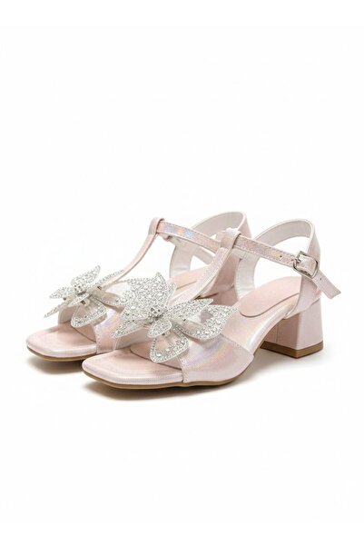Görkem bebe ayakkabı ve tekstil Pantofi cu toc pentru fete, cu sclipici, eleg...