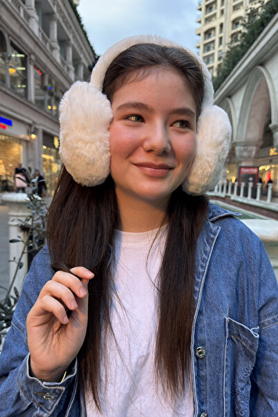 Mollycrush Young White Plush Headphones |   Unisex Winter Soft Ear Protection