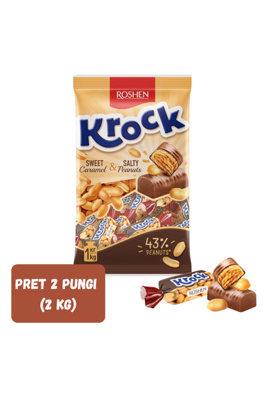 Roshen SET 2 PIECES - KROCK Gourmet Cocoa-Coated Peanut Sweets 1kg