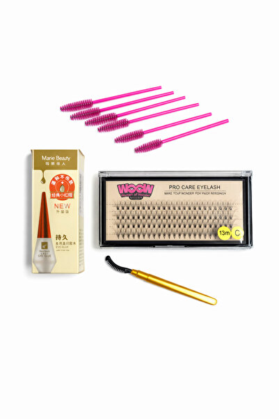 OEM Eyelash extension set with accessories – WOW 13mm C tufted eyelashes, Mar...