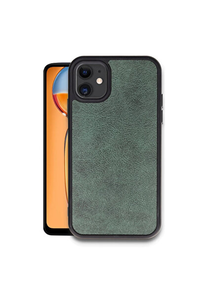 eco port غطاء جلدي لهاتف آيفون 11 من أراس - أخضر داكن