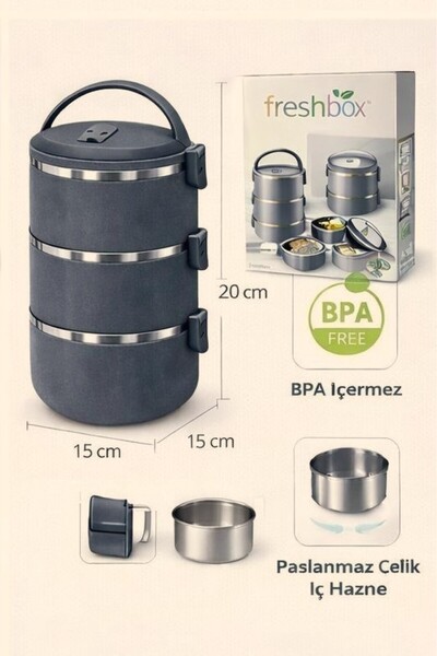 Hevia Home 3-Layer Leak-Proof Lunchbox Food Thermos (Gift Product) Freshbox