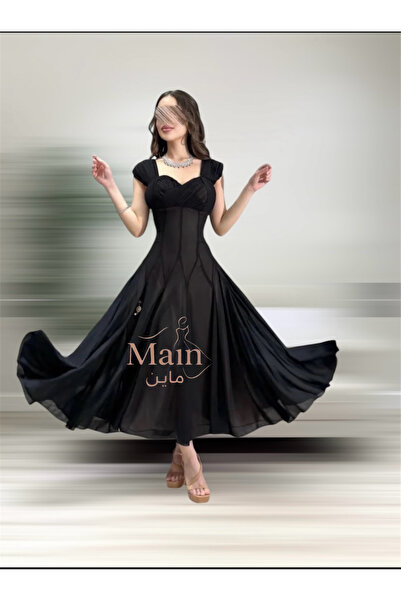 MAIN DRESS فستان العيد بلون الاسود الملكي