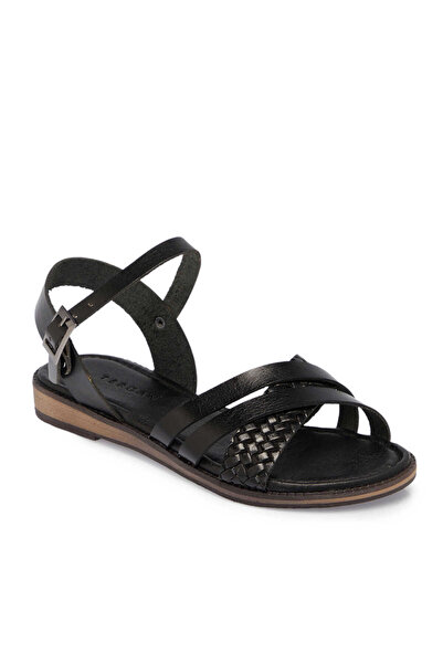 Tergan Siyah Hakiki Deri Kadın Sandalet - K25Y1SN68069-A23