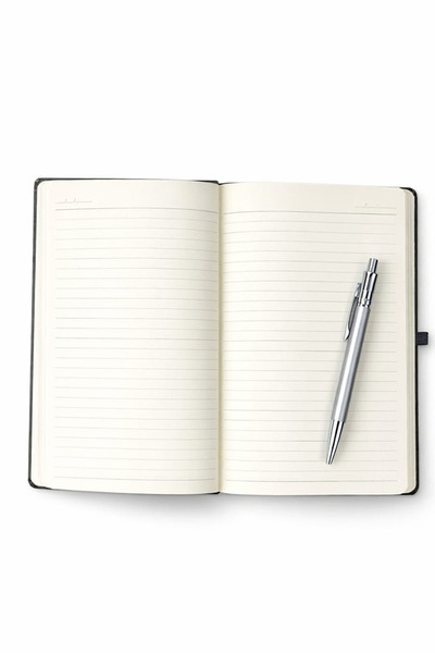 zubi 13X21 Thermo Leather 96 Sheets Lined Notebook with Elastic Band and Metal Pen Gift