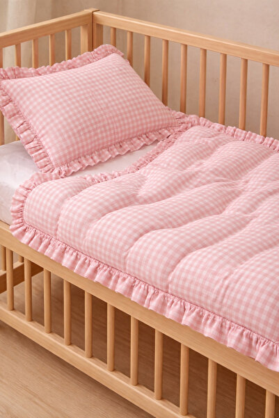 Ünal Çeyiz Tasarım Pötikareli Bebek Nevresim Örtüsü