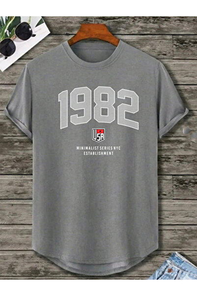 SUNFREE 1982 PRINTED Οβάλ Φούστα Βαμβακερό Καλοκαιρινό Unisex Μπλουζάκι