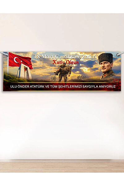heptex 18 Mart Çanakkale Zaferi Branda Pano 100x300cm