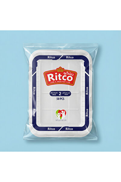 RITCO Carton of rectangular plastic plates, size 2 (1000 plates/carton)