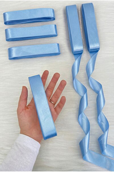 ZEYMERADE Baby Blue Satin Ribbon 3cm 10Mt, Bohça Dowry Wedding Henna Circumci...