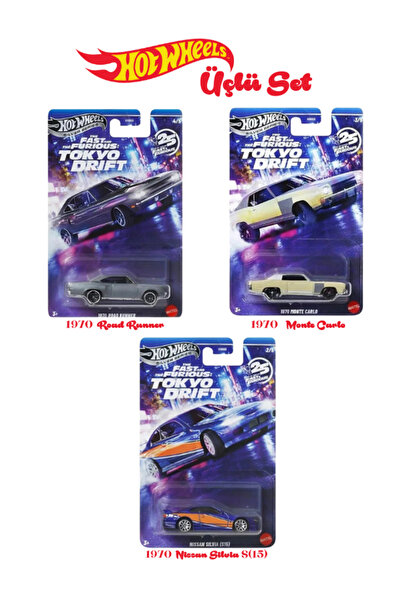 HOT WHEELS Fast & Furious Tokyo Drift HNR88 3lü Set