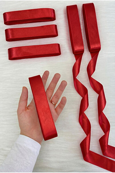 ZEYMERADE Red Satin Ribbon 3 cm 10 Mt, Bohça Dowry Wedding Henna Circumcision...