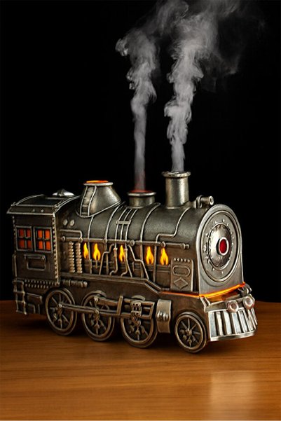 Mutluanlar Hediyelik Buhar Efektli Tren Şeklinde Aromaterapili Gece Lambalı Sessiz Hava Nemlendirici