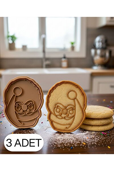 CT STONES مجموعة من 3 قوالب تشكيل عجينة سانتا كلوز ذات إطار دائري، مجموعة أدو...