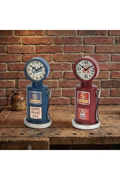 Epilons Ceas de birou cu design retro cu pompă de benzină