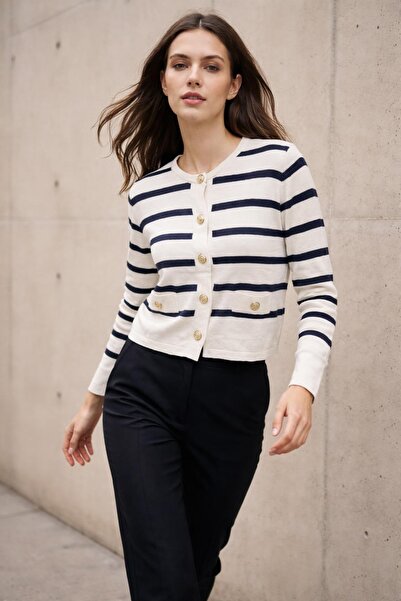 Butik Kadın çizgili hırka