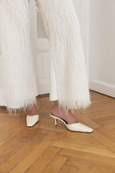 LUTVELIZADE Heels 2607 - Blunt Toe Thin Heel Bone Women's Heels