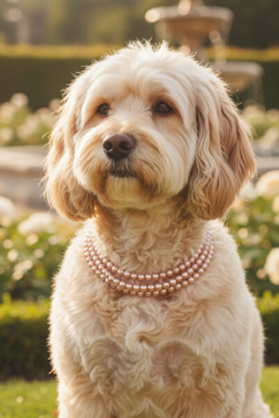 Stoneage قلادة للكلاب مزينة باللؤلؤ - طوق - سلسلة