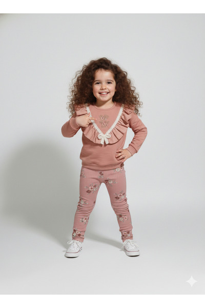 Momivi Kids Set din 2 piese pentru fete, din bumbac, cu detalii festive, insp...