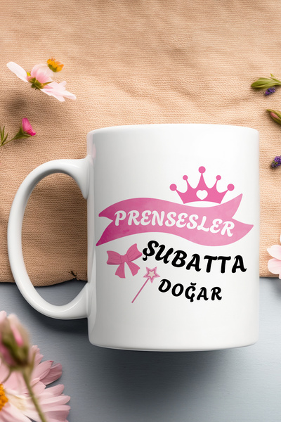 qoeuyl boutique Princesses with Ribbons Are Born in the Branch Printed Birthd...