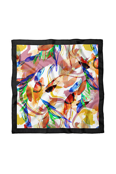 Sultan İpek Çiçek Desenli Fular / Bandana 50x50cm