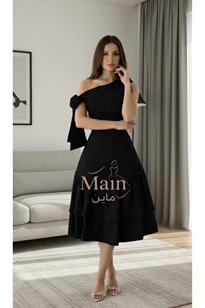 MAIN DRESS black midi dress for Eid