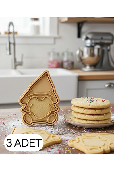 CT STONES مجموعة من 3 قوالب تشكيل عجينة الكوكيز على شكل دمى عيد الميلاد اللطيفة