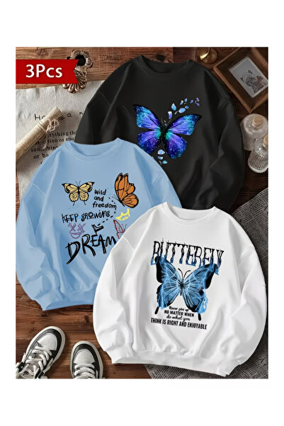 Keywest Dečiji set iz snova - leptir Štampano dugih rukava, 3 dela, T-shirt