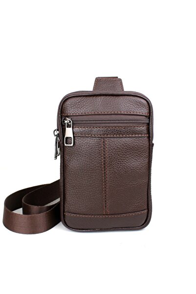 deri,se club Geantă de corp din piele naturală maro pentru bărbați, cu curea ...