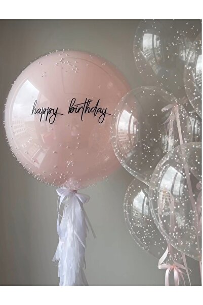 Çemrek Süs Parti Pudra ŞEffaf Balon Demeti Seti jumbo Balonlu 12 Parça