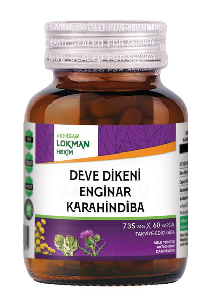 Akhisar Lokman Hekim Deve Dikeni Enginar Karahindiba Kapsül 735 mg x 60 Kapsül